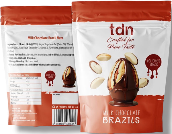 Milk Chocolate Covered Brazil Nuts | Premium Quality | 125 G - 3KG | Sweet Nutty Treats for Snacking, Baking & Gifting