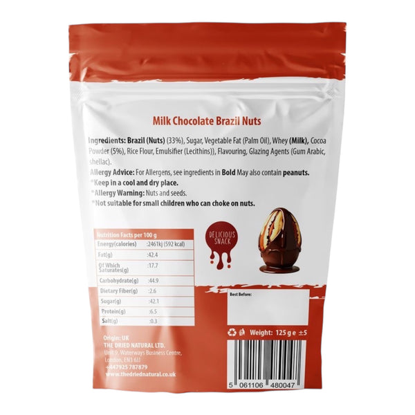 Milk Chocolate Covered Brazil Nuts | Premium Quality | 125 G - 3KG | Sweet Nutty Treats for Snacking, Baking & Gifting