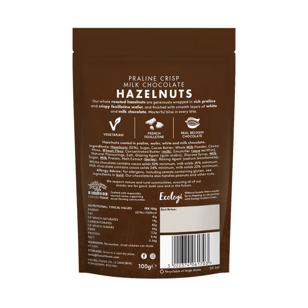 FOREST FEAST - PRALINE CRISP MILK CHOCOLATE HAZELNUTS
