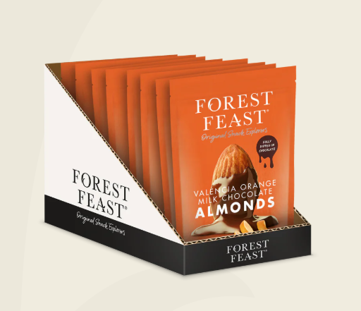 FOREST FEAST - VALENCIA ORANGE MILK CHOCOLATE ALMONDS